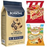 Кофе в зернах, батончики и конфеты